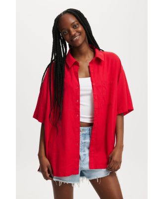 Cotton On Women - Haven Short Sleeve Shirt - Red