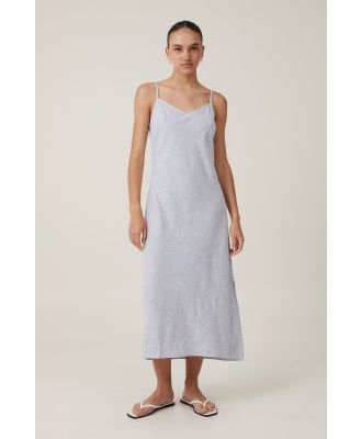 Cotton On Women - Haven Slip Midi Dress - Gigi stripe elemental blue