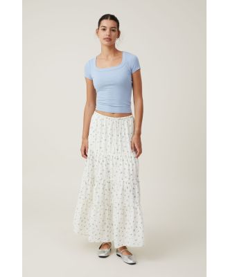 Cotton On Women - Haven Tiered Maxi Skirt - Esme ditsy blue crush