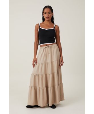Cotton On Women - Haven Tiered Maxi Skirt - Mid taupe