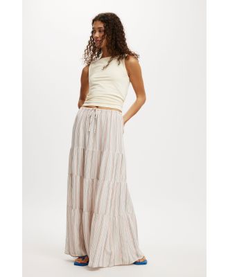 Cotton On Women - Haven Tiered Maxi Skirt - Steph stripe multi