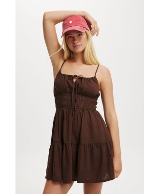 Cotton On Women - Haven Tiered Mini Dress - Chocolate