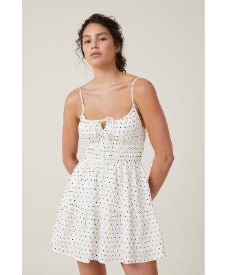 Cotton On Women - Haven Tiered Mini Dress - Pip polka dot gardenia