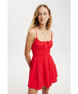 Cotton On Women - Haven Tiered Mini Dress - Summer red