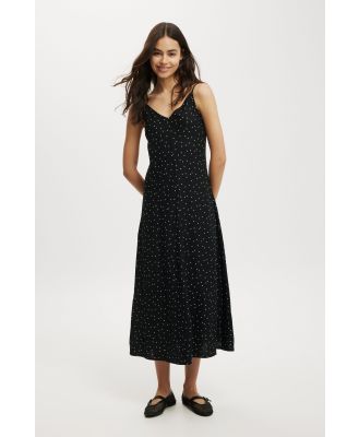 Cotton On Women - Haven V Neck Maxi Dress - Polka dot black