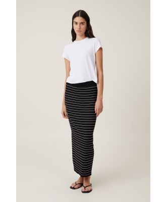 Cotton On Women - Knit Maxi Skirt - Classic stripe black