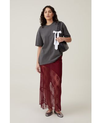 Cotton On Women - Lace Panel Maxi Skirt - Sangria