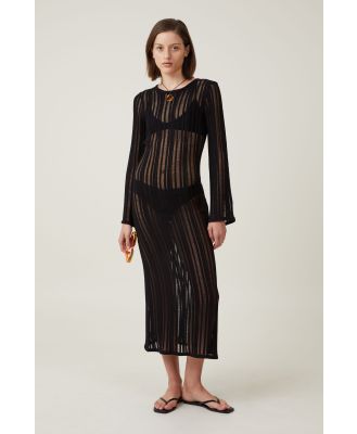 Cotton On Women - Leila Ladder Yarn Maxi Dress - Black