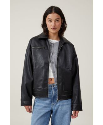 Cotton On Women - Leo Faux Leather Jacket - Black