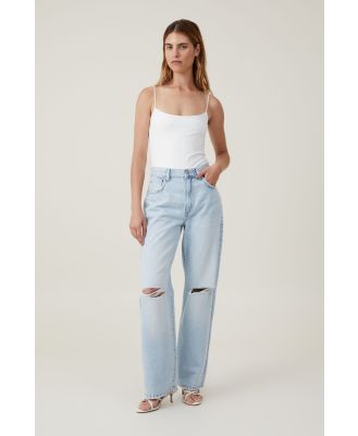 Cotton On Women - Loose Straight Jean - Crystal blue rip