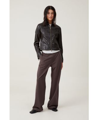 Cotton On Women - Luis Suiting Pant - Chocolate brown pinstripe