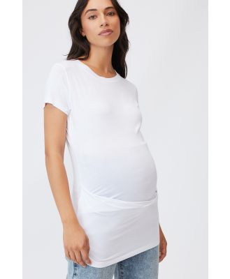 Cotton On Women - Maternity Wrap Front Short Sleeve Top - White