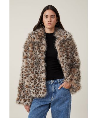 Cotton On Women - Mimi Faux Fur Jacket - Leopard