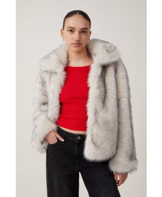 Cotton On Women - Mimi Faux Fur Jacket - Tipped cream