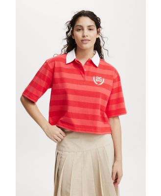 Cotton On Women - Oversized Sporty Graphics Tee - 25/scarlett red