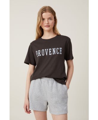 Cotton On Women - Regular Fit Graphic Tee - Provence/washed black