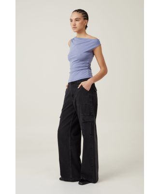 Cotton On Women - Relaxed Cargo Jean - Graphite black