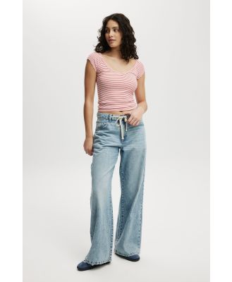 Cotton On Women - Relaxed Wide Jean - Oasis blue/tie