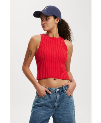 Cotton On Women - Rib Knit Tank - Scarlet red