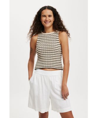 Cotton On Women - Rib Knit Tank - Stone stripe