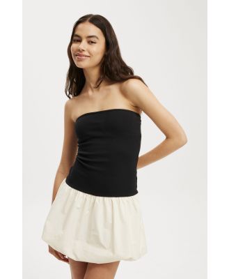 Cotton On Women - Romee Tube Mini Dress - Black/buttermilk