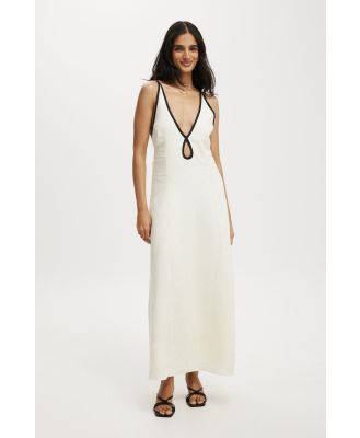 Cotton On Women - Rsvp Keyhole Linen Maxi Dress - Lemon icing