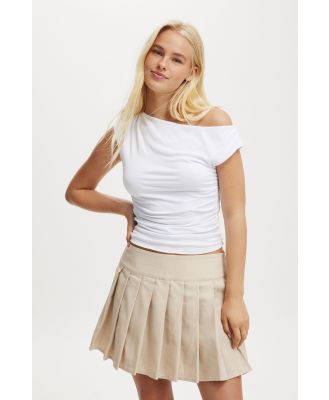 Cotton On Women - Serena Pleated Mini Skirt - Stone