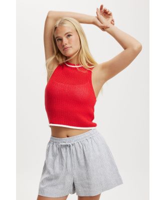 Cotton On Women - Set Match Sporty Mesh Tank - Scarlet red