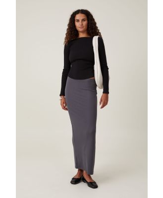 Cotton On Women - Staple Rib Maxi Skirt - Dark steel