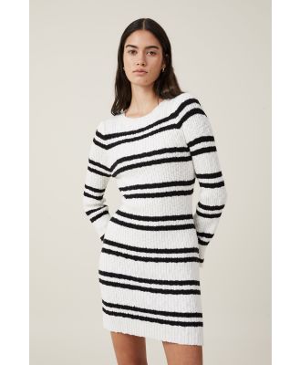 Cotton On Women - Stripe Knit Mini Dress - Bold stripe gardenia