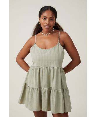 Cotton On Women - Summer Tiered Mini Dress - Desert sage