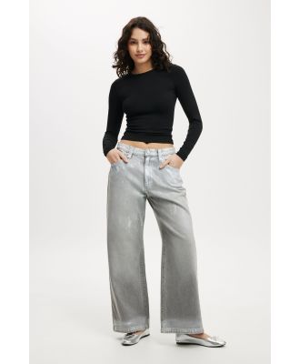 Cotton On Women - Super Baggy Jean - Ash grey/metallic