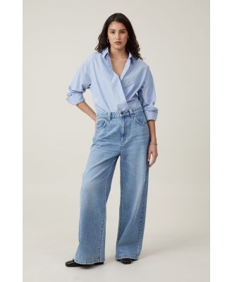 Cotton On Women - Super Baggy Jean - Breeze blue worn