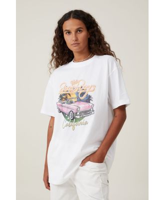 Cotton On Women - The Oversized Graphic License Tee - Lcn br the beach boys california/ vintage wht