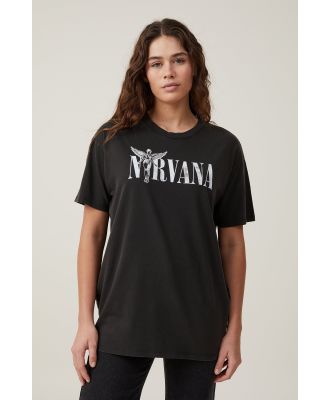 Cotton On Women - The Oversized Nirvana Tee - Lcn mt nirvana angel/washed black