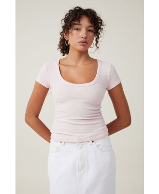 Cotton On Women - Tyla Scoop Neck Short Sleeve Top - Soft pink