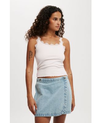 Cotton On Women - Wrapped Denim Mini Skirt - Cloud blue