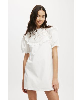 Cotton On Women - Zoe Cutwork Ruffle Mini Dress - White