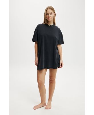 Body - 90S Jersey T-Shirt Nightie - Washed black