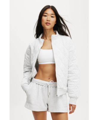 Body - Active Quilted Zip Through - Cloudy grey marle