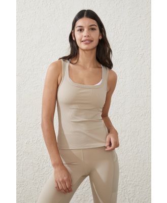 Body - Active Rib Scoop Tank - White pepper