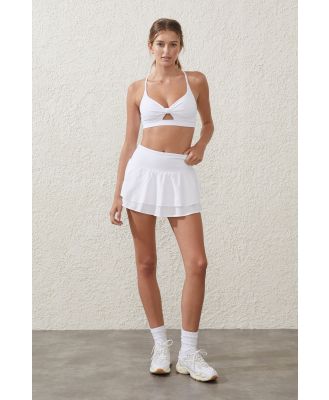 Body - Active Woven Ruffle Hem Skirt - White