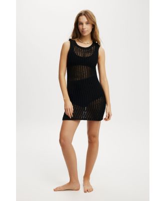 Body - Beach Ladder Knit Mini Dress - Black