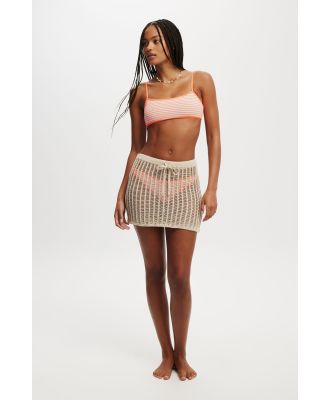 Body - Beach Ladder Knit Mini Skirt - Natural