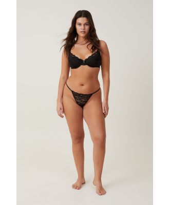 Body - Butterfly Lace Tanga G String Brief - Black