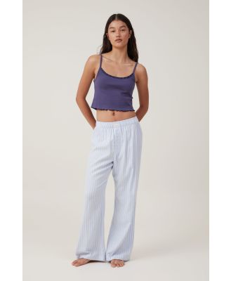 Body - Flannel Boyfriend Boxer Pant - Blue/white/panna cotta stripe