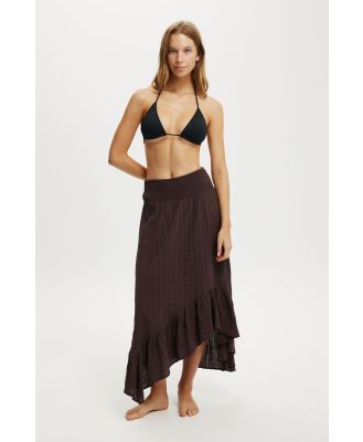 Body - Hanky Hem Beach Maxi Skirt - Willow brown