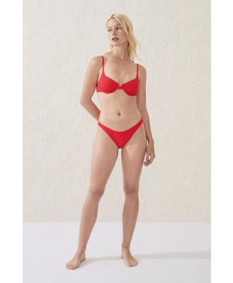 Body - High Side Brazilian Seam Bikini Bottom - Lobster red crinkle