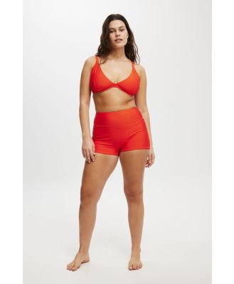 Body - Highwaisted Swim Boyshort - Mandarin red shimmer