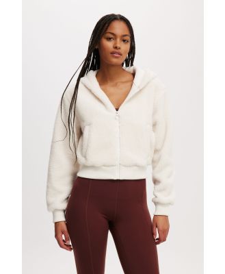 Body - Hooded Sherpa Zip Through Jacket - Coconut milk